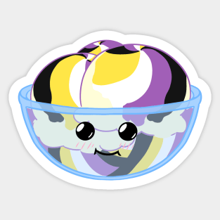 Non-binary ice cream pride Sticker